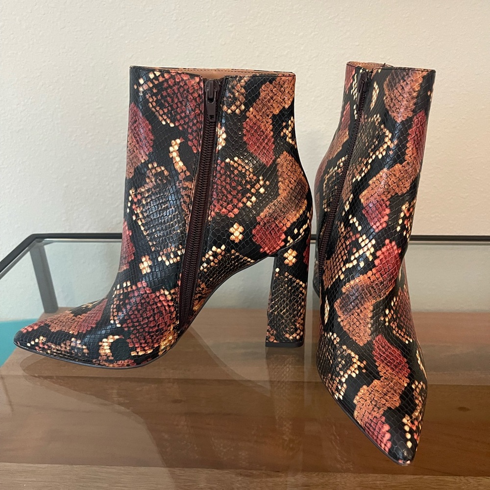 Orange Snake Print Steve Madden Boots